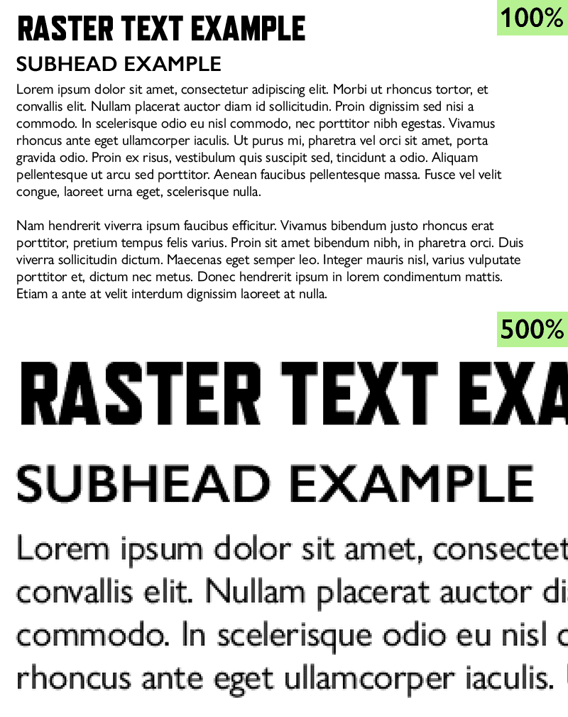 Raster Text Example